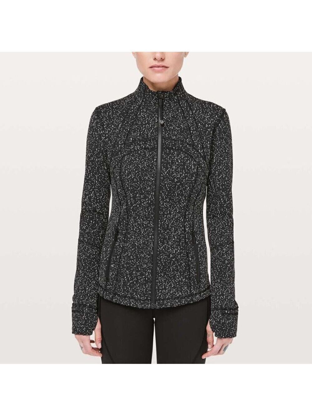 Lululemon Define Jacket Magnetized Jacquard Black White Size 10